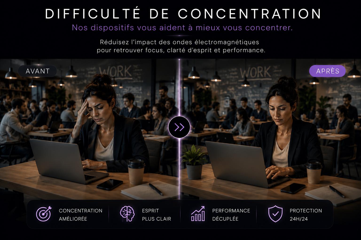 Difficulté de Concentration — Avant / Après avec les cartes Metatron